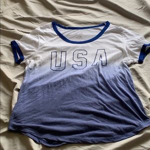 USA blue and white shirt